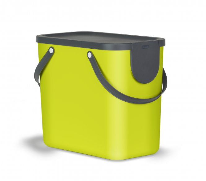 Rotho Recyclingbox Albula – 25 l – Recycling-Kunststoff, rechteckig – Limette