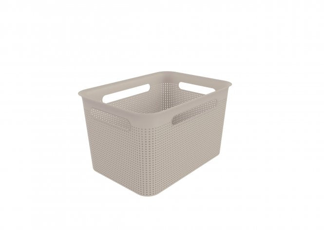 Rotho Aufbewahrungskorb – Kunststoff, Cappuccino, 36 × 21,1 × 26,2 cm – 1er-Pack