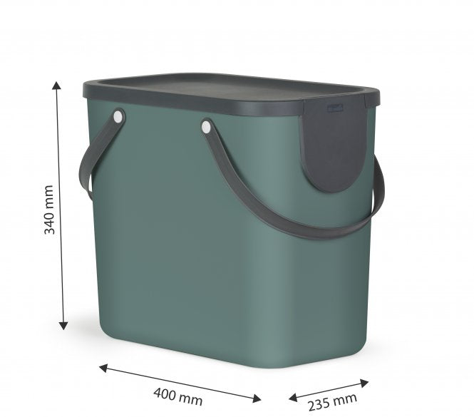 Rotho Recyclingbox Albula – 25 l – Recycling-Kunststoff, rechteckig – grün