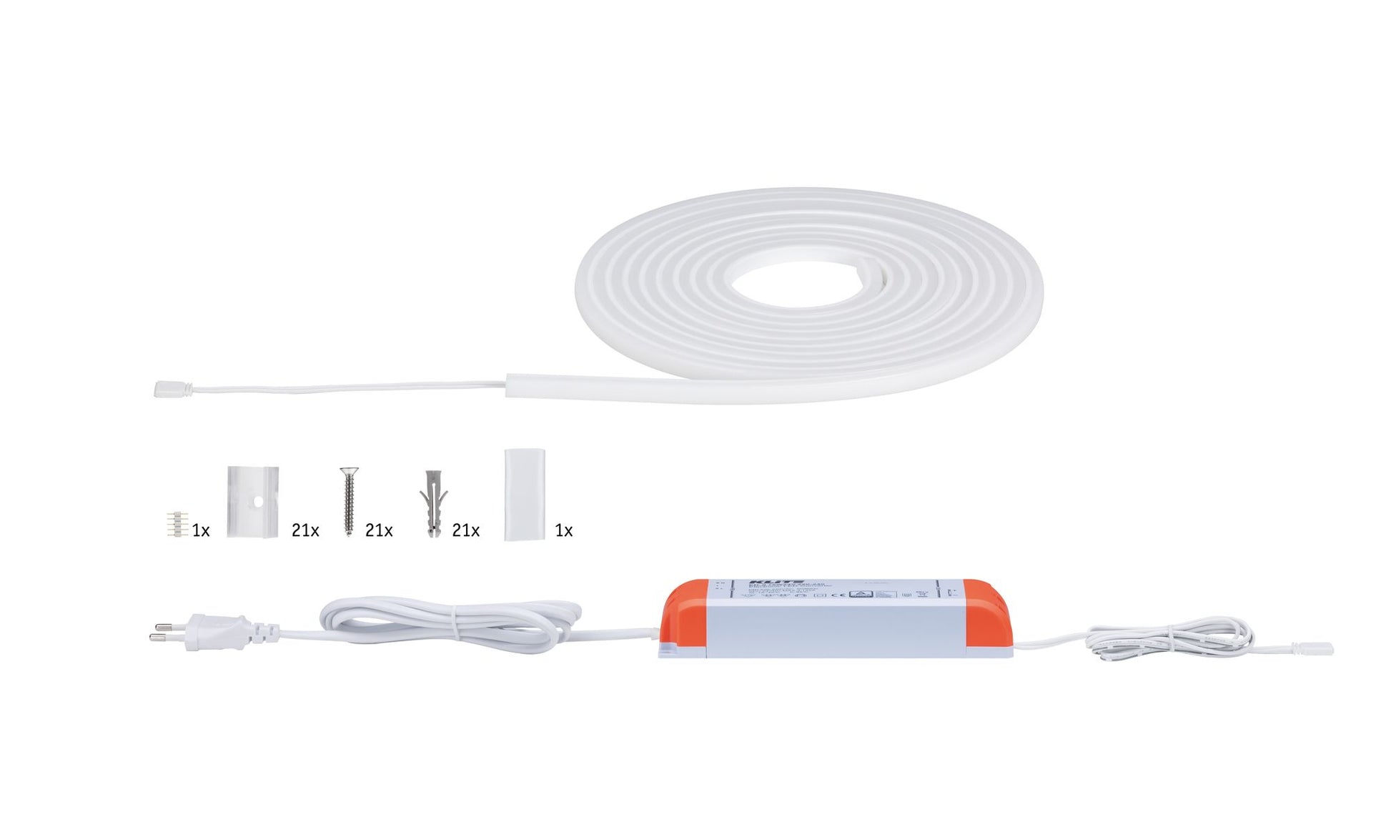 Paulmann LED-Strip – 5 m, 5000 lm, 62 W, 2700 K, dimmbar, inkl. Netzteil, weiss
