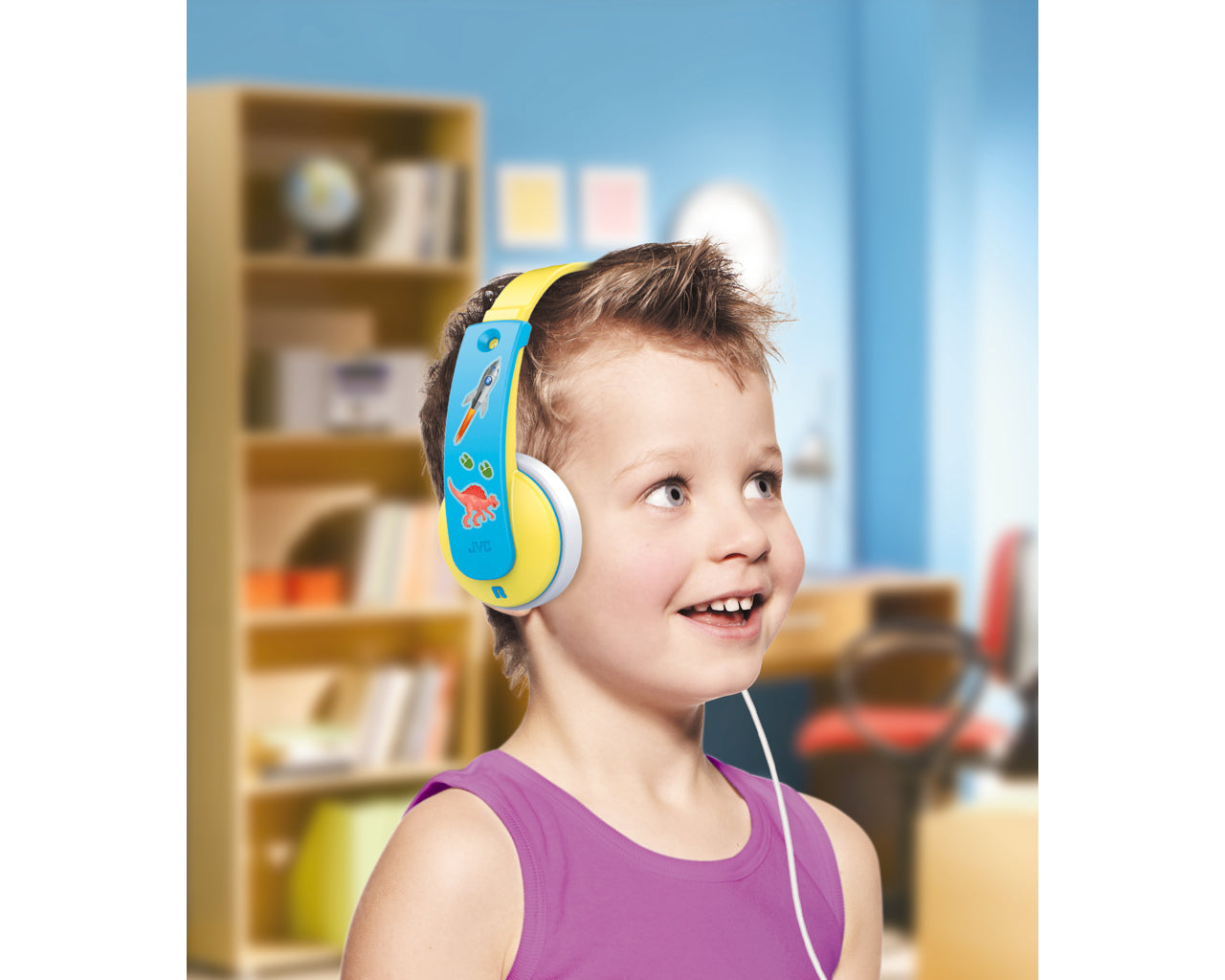 JVC HA-KD7-YN Kinderkopfhörer – On-Ear, Kabelgebunden, 3,5 mm Klinke, Gelb