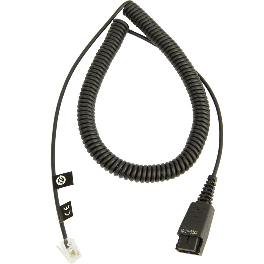 Jabra Headset-/Audio-Kabel, Quick Disconnect (QD) auf RJ10, 2 m, Spiralkabel