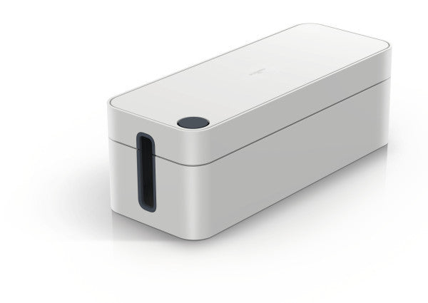 Durable Kabelbox Box L – 406 × 156 mm, Kunststoff, Grau, für 5-fach-Steckdosenleiste