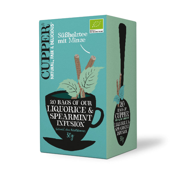 Cupper Tee Cupper – Kräutertee Süssholz & Minze – Teebeutel 20 Beutel – Bio