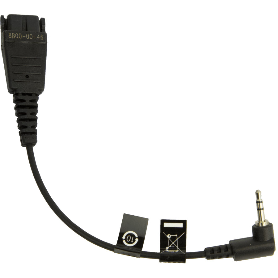 Jabra 8800-00-46 – Adapterkabel – für Panasonic GB500/PLX CA40 – QD auf 2,5 mm (abgewinkelt) – 0,15 m – schwarz