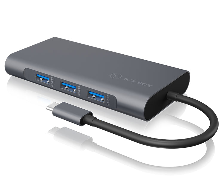 ICY BOX IB-DK4040-CPD Dockingstation – USB-C, 1× HDMI, 1× VGA, 3× USB-A, 100 W PD, GbE, für Windows/Mac