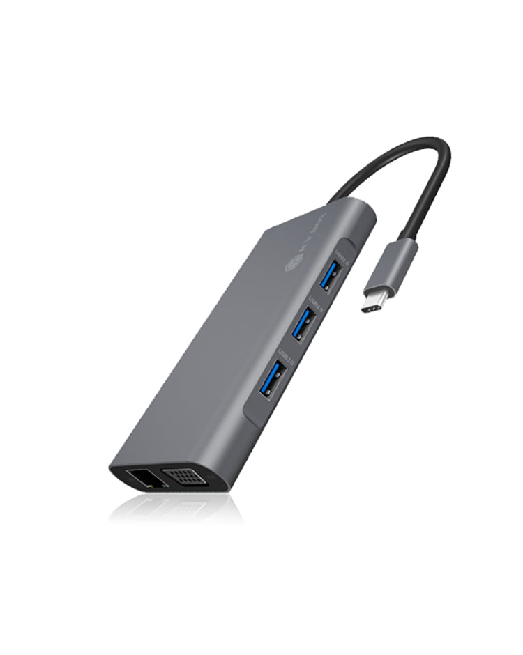 ICY BOX IB-DK4040-CPD Dockingstation – USB-C, 1× HDMI, 1× VGA, 3× USB-A, 100 W PD, GbE, für Windows/Mac