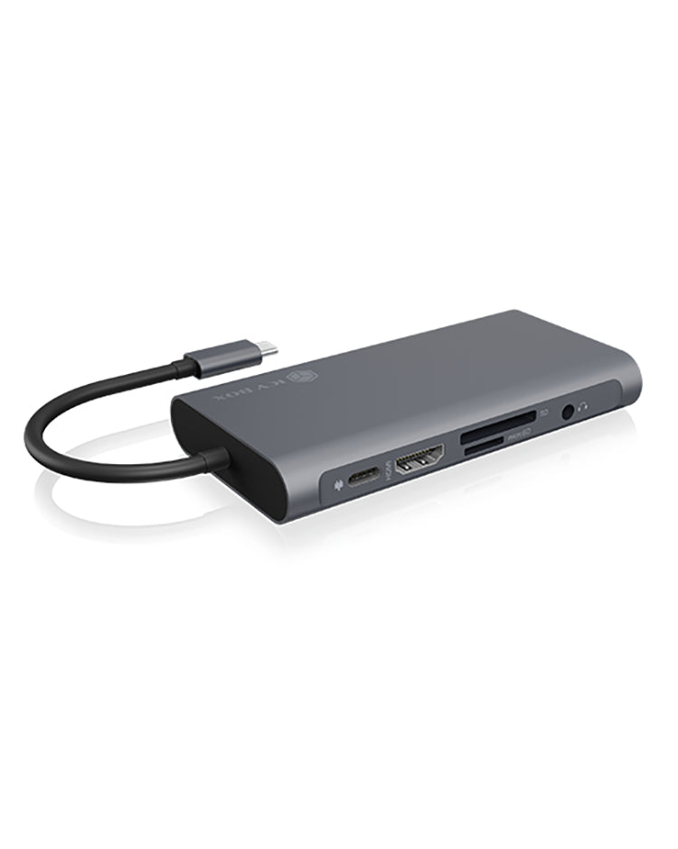 ICY BOX IB-DK4040-CPD Dockingstation – USB-C, 1× HDMI, 1× VGA, 3× USB-A, 100 W PD, GbE, für Windows/Mac
