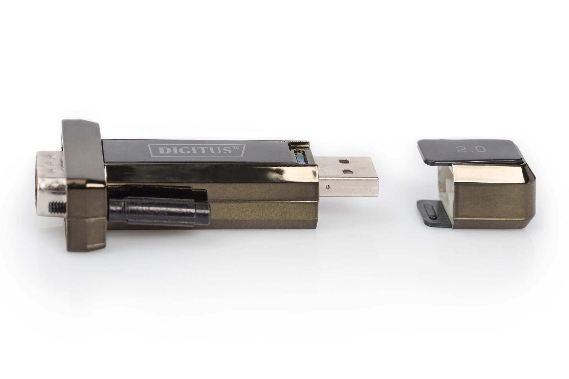 Digitus USB-A auf D-Sub 9 (Stecker) Adapter, USB 2.0, 80 cm, RS-232, inkl. USB-A-Kabel