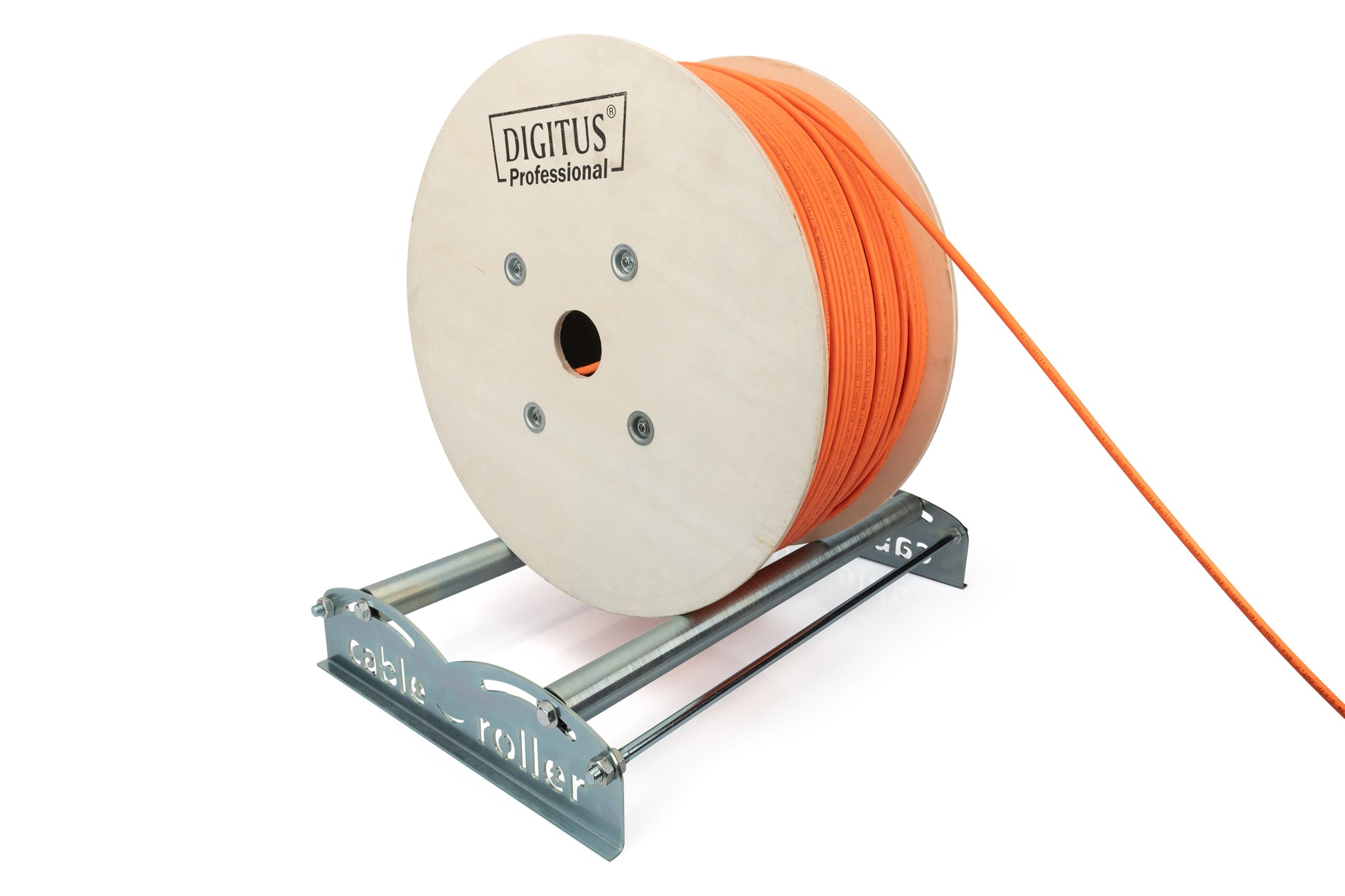 Digitus Kabeltrommelabroller – 600 × 400 × 100 mm, Edelstahl, 1er-Pack