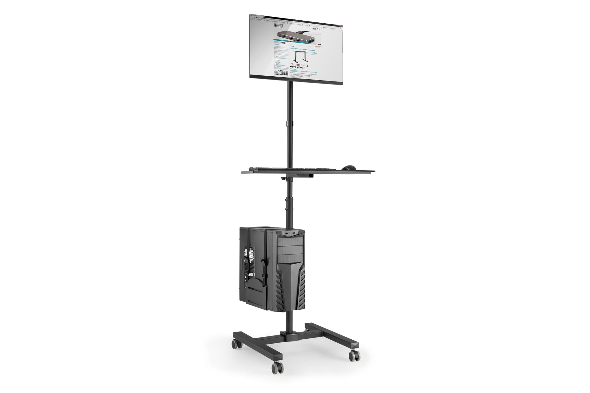 Digitus Workstation – Bodenständer/TV-Wagen – 17–32" – VESA 75×75/100×100 mm – bis 8 kg/Monitor