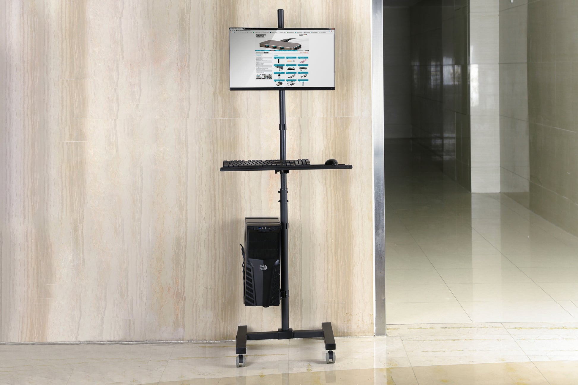 Digitus Workstation – Bodenständer/TV-Wagen – 17–32" – VESA 75×75/100×100 mm – bis 8 kg/Monitor