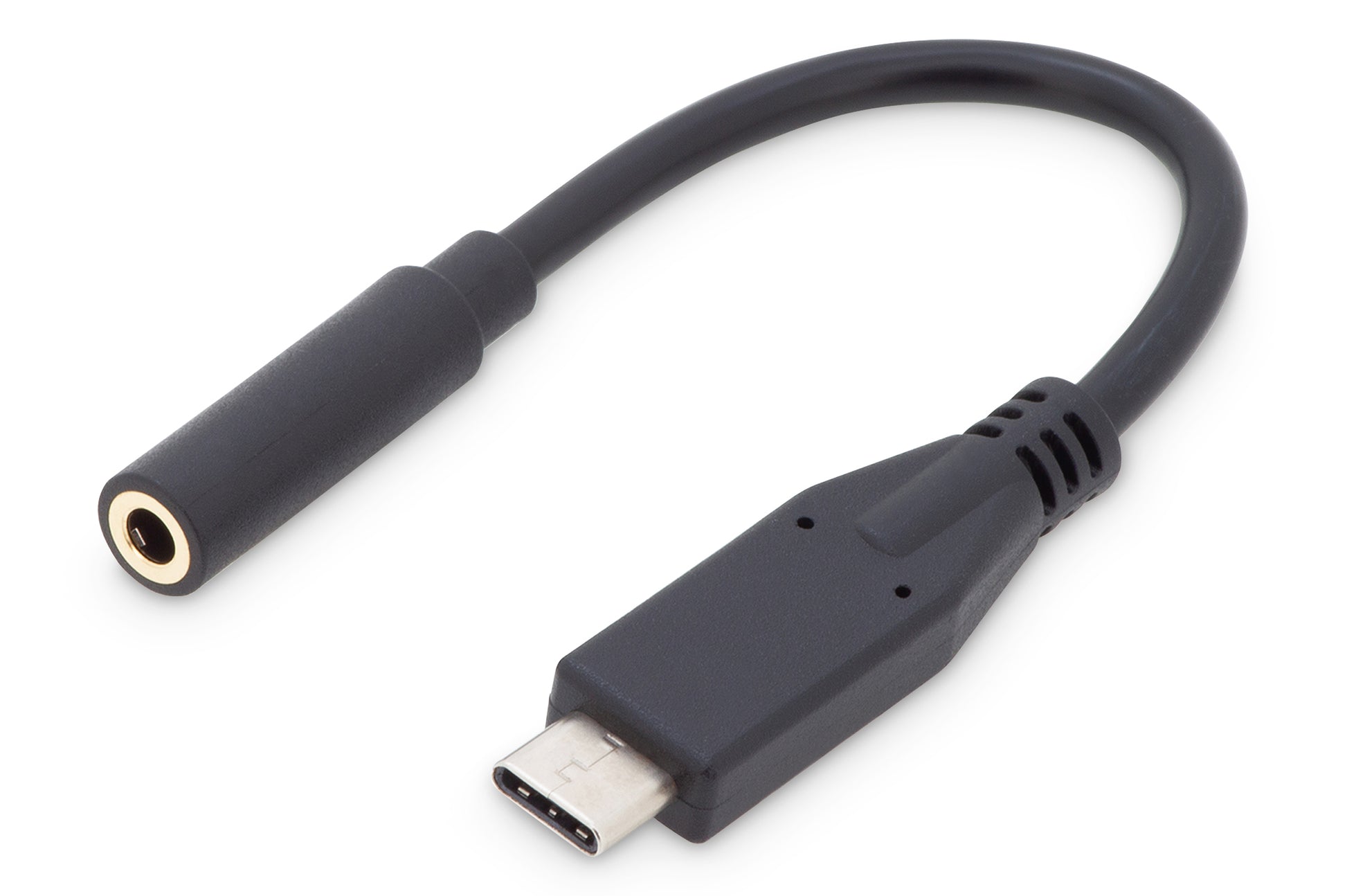 Digitus USB-C auf 3,5-mm-Klinke Kabel, 0,20 m, Schwarz