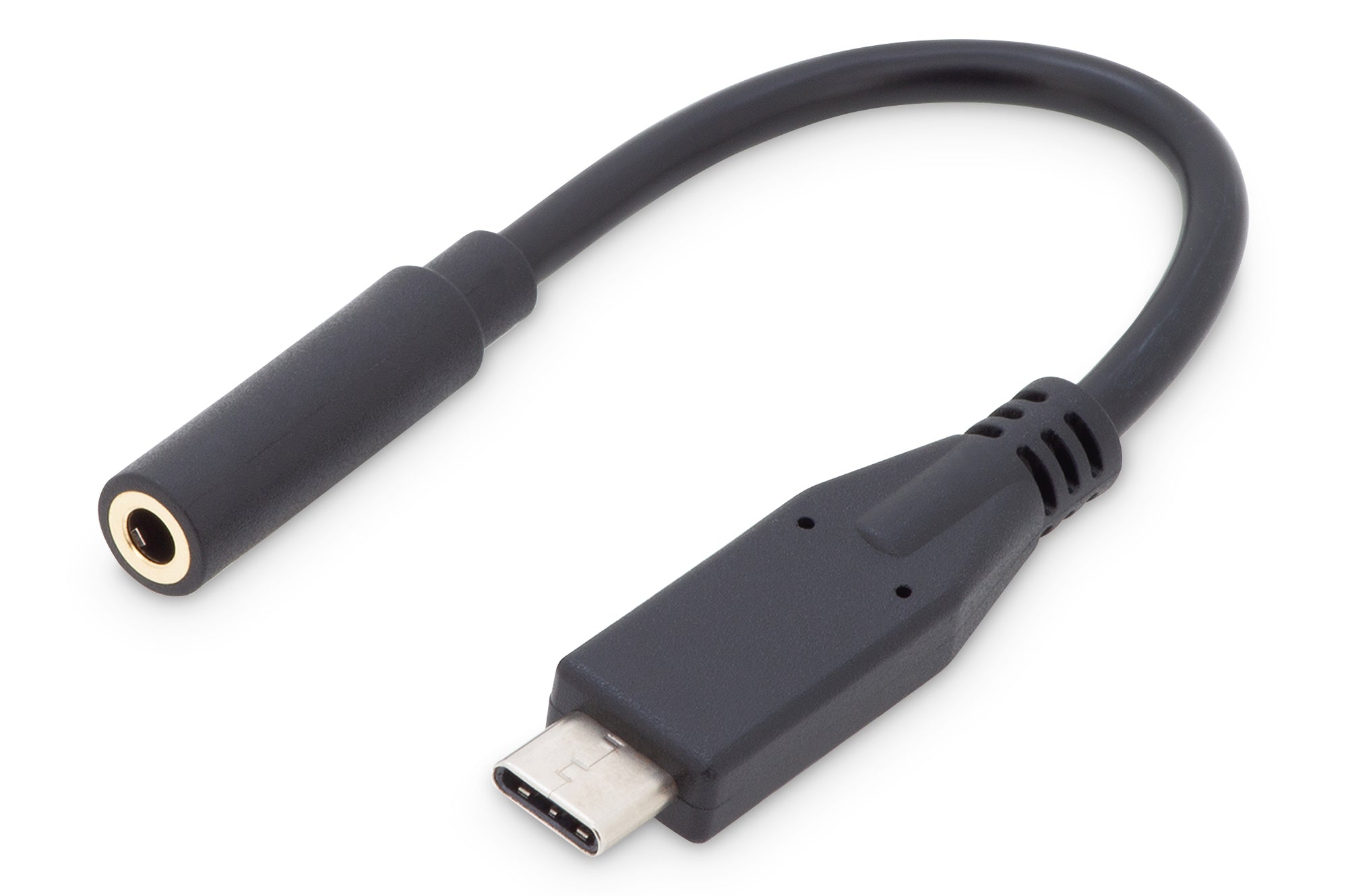 Digitus USB-C auf 3,5-mm-Klinke Kabel, 0,20 m, Schwarz