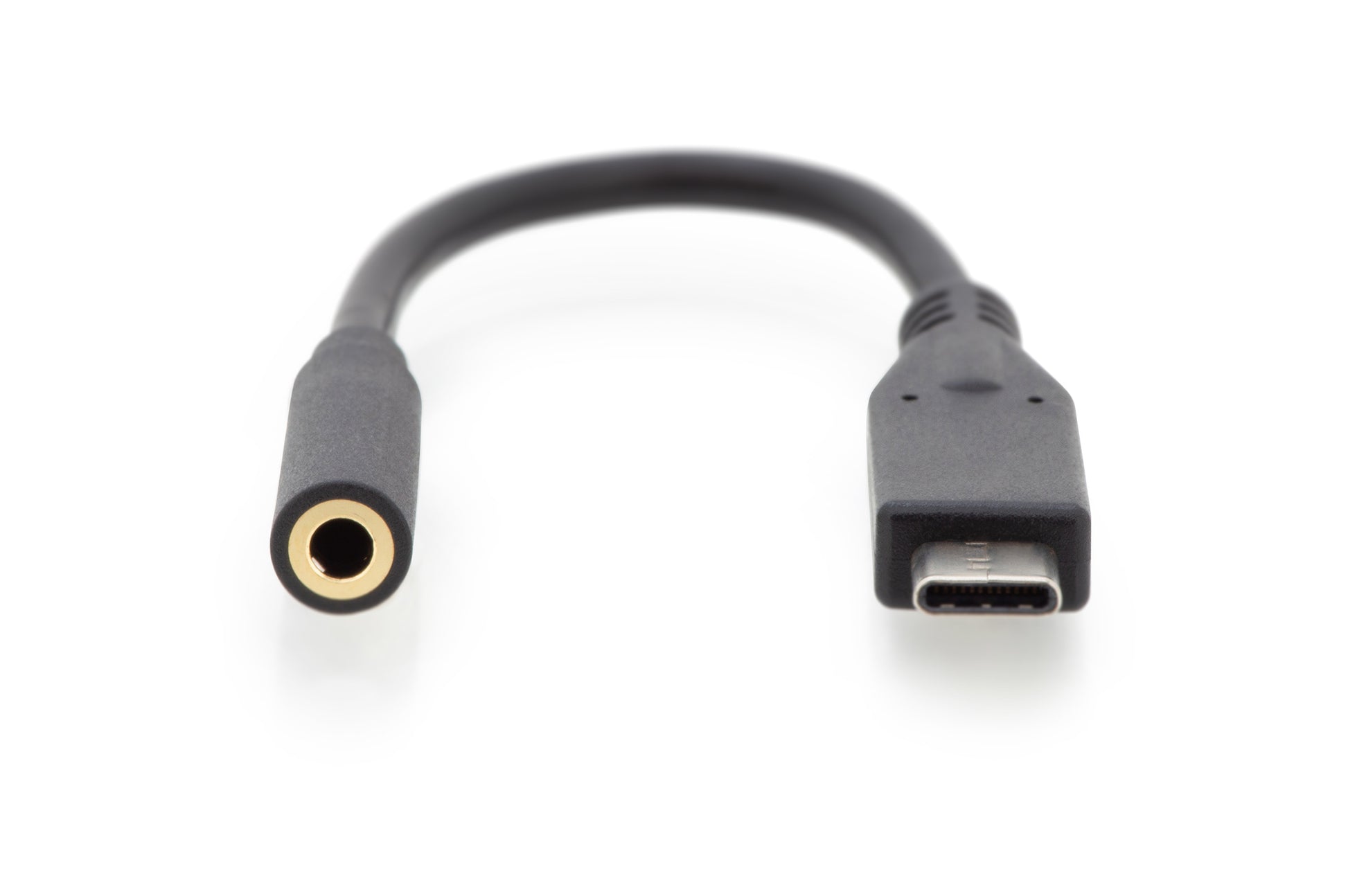 Digitus USB-C auf 3,5-mm-Klinke Kabel, 0,20 m, Schwarz