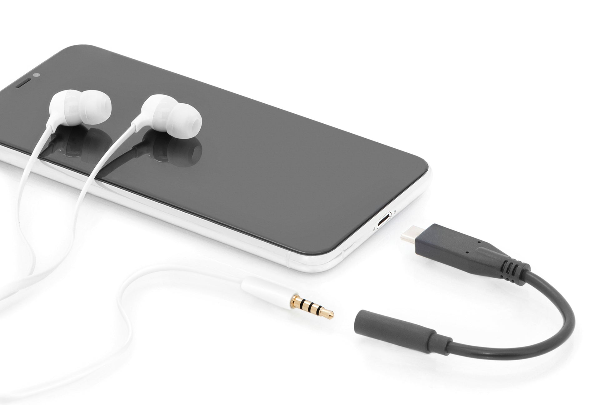 Digitus USB-C auf 3,5-mm-Klinke Kabel, 0,20 m, Schwarz