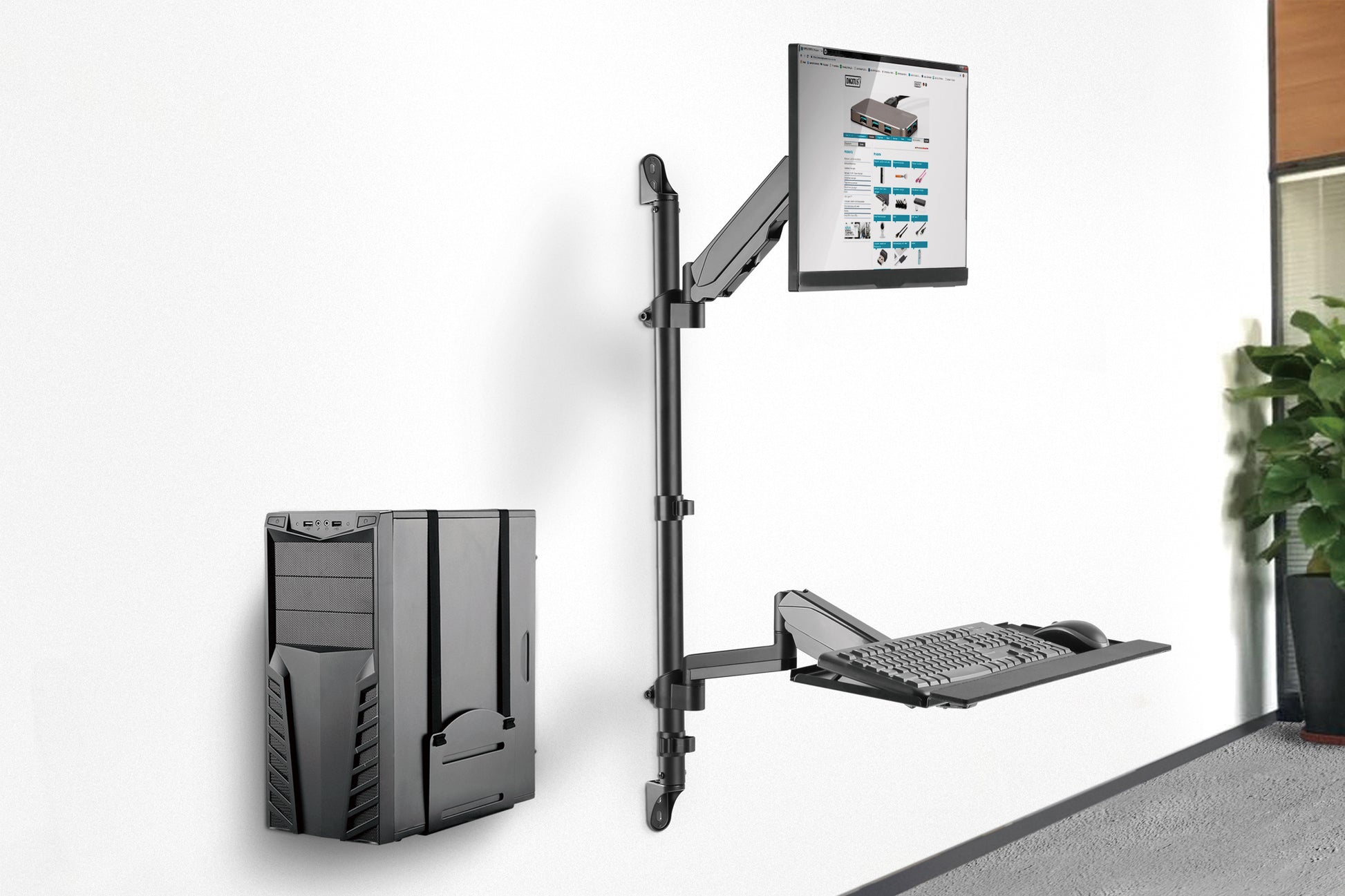Digitus Wandhalterung, 1 Monitor, höhenverstellbar