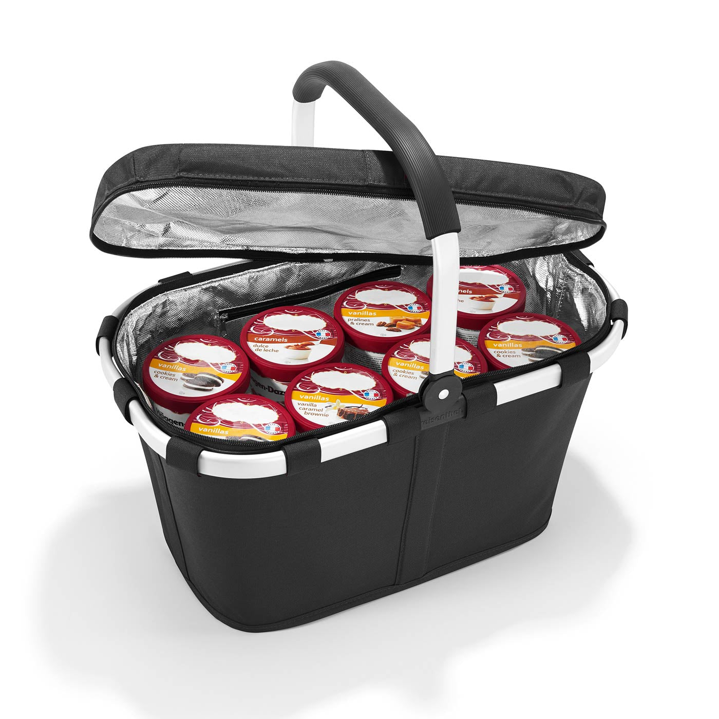 Reisenthel Stofftasche, Polyester, Schwarz, 480×290×280 mm, isoliert