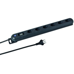 Steffen STEBA LINEA PLUS – Steckdosenleiste, 6× T13, mit Schalter, 3 m, Stecker T13, IP20