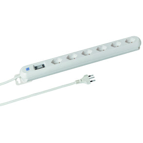 Steffen STEBA LINEA PLUS – Steckdosenleiste, 6× T13, mit Schalter, 3 m, Stecker T13