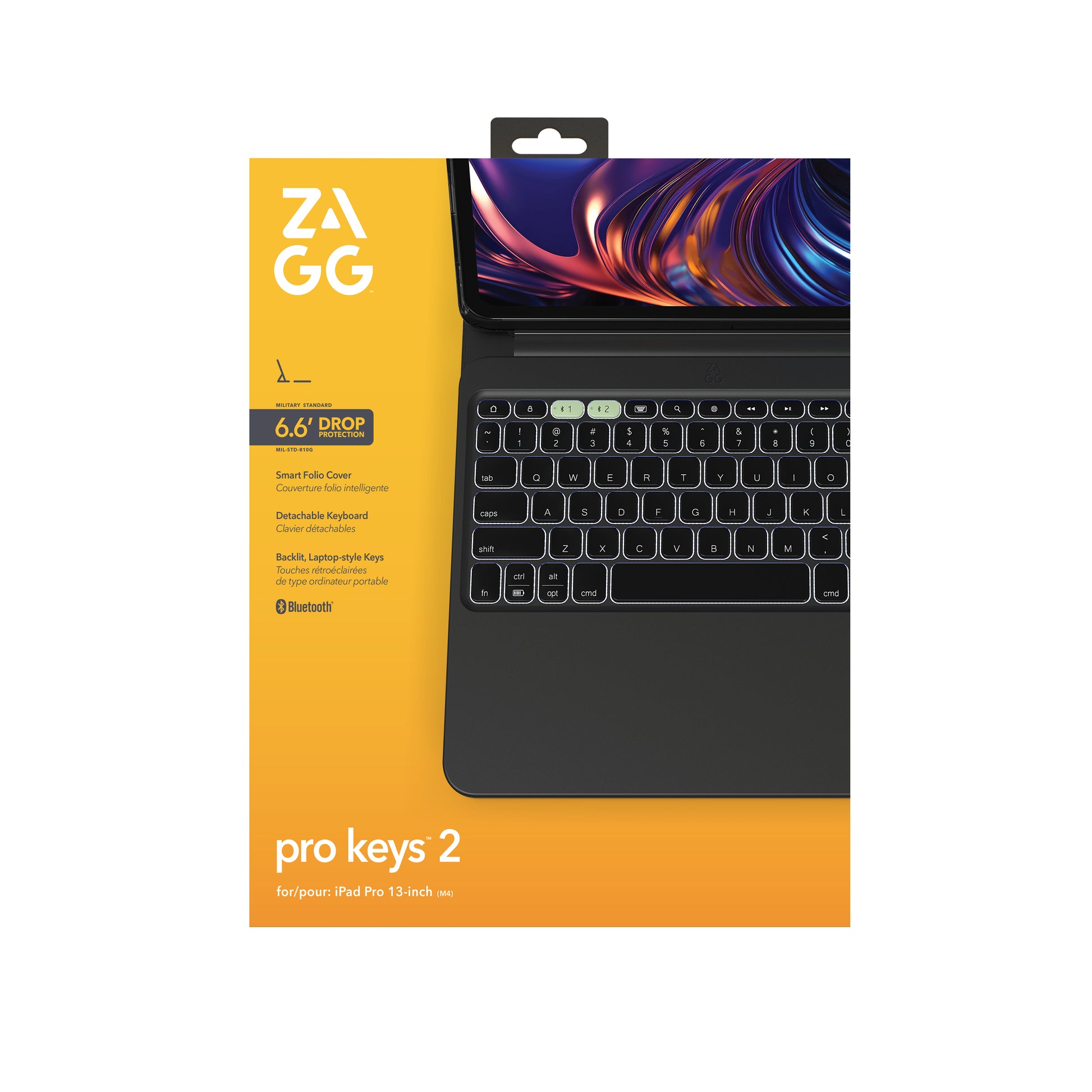 ZAGG ProKeys 2 – Tastatur, DE-Layout (DE), Schwarz – für iPad Pro 13 (M4) & iPad (M5)