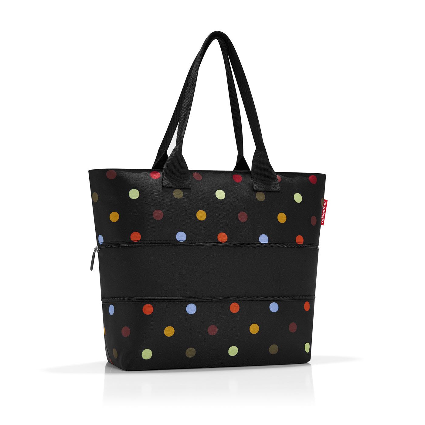 Reisenthel Stofftasche, Polyester, Motiv Punkte, 500×350×165 mm, lange Henkel