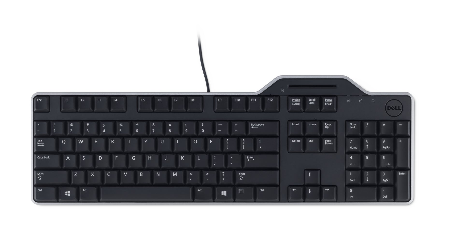 Dell KB813 – Tastatur – kabelgebunden, USB – QWERTY (US-INT) – Smartcard-Leser – Schwarz