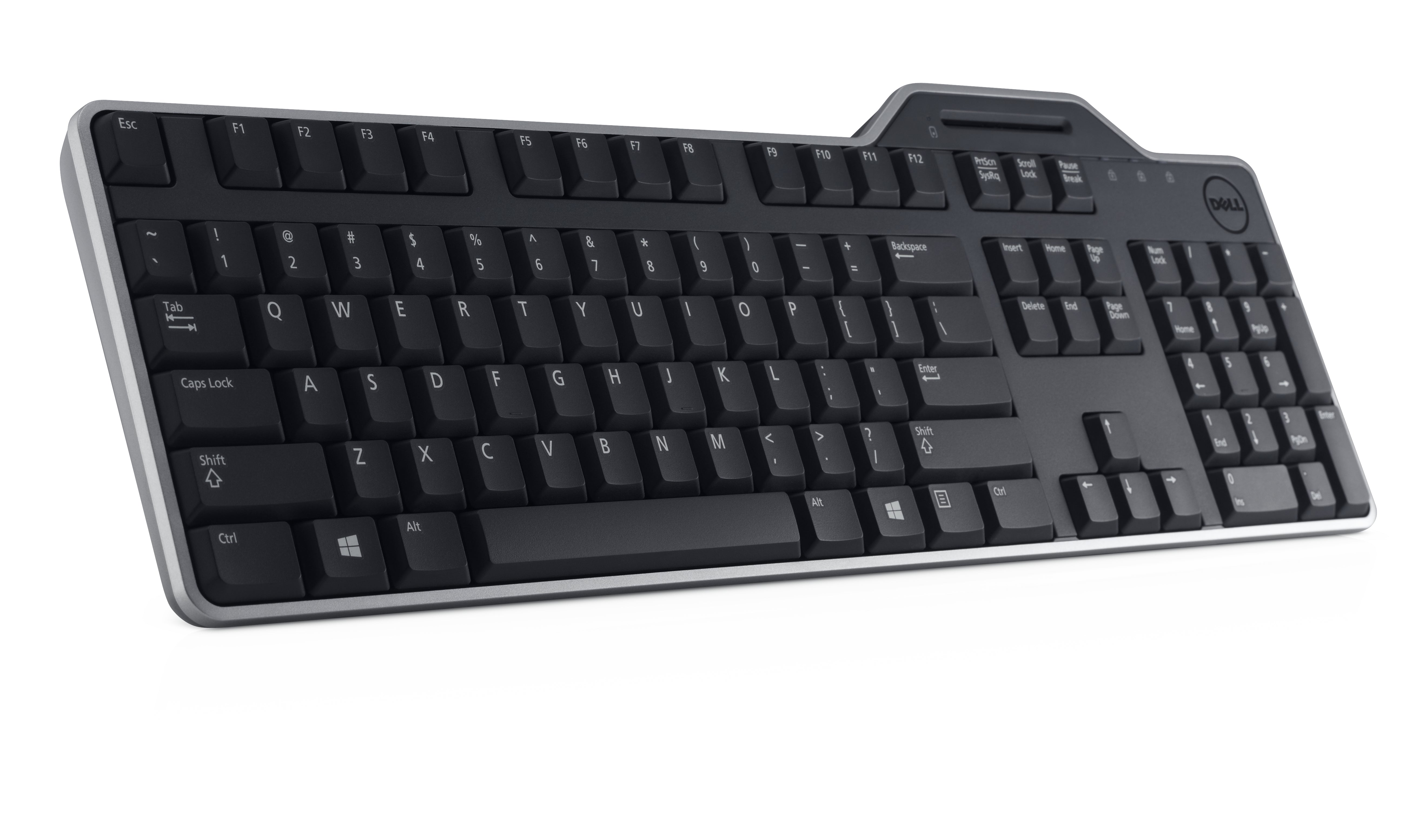 DELL KB813 – Tastatur, kabelgebunden (USB-A), US-Layout (EN), Fullsize (mit Ziffernblock), mit Smartcard-Leser