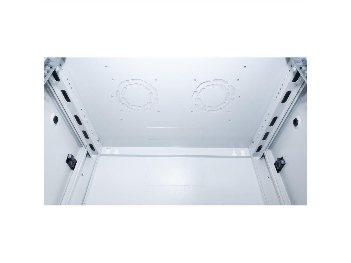 ROLINE Basic Plus – 19" Wandverteiler 9U, IP20, abschliessbar, 600 × 450 × 512 mm, lichtgrau, Stahl