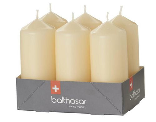 Balthasar Zylinderkerze – Ø 4 × 9,5 cm – beige, 6-teilig