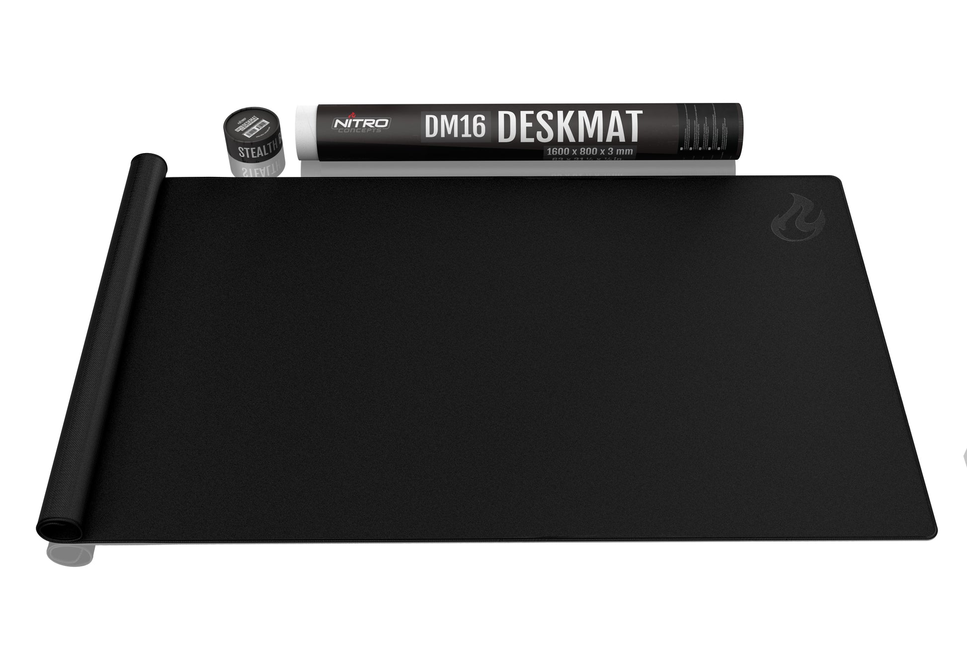 Nitro Concepts Gaming-Mauspad DM16 – 1'600 × 800 mm, Stoff, Gummi, gestickte Kanten, Schwarz