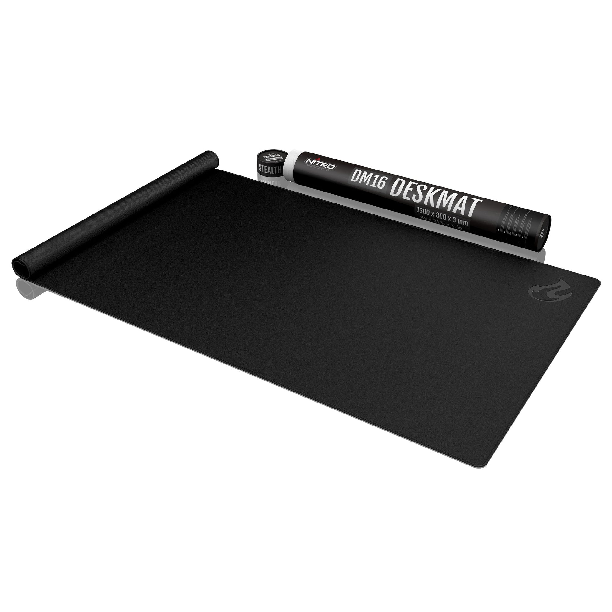 Nitro Concepts Gaming-Mauspad DM16 – 1'600 × 800 mm, Stoff, Gummi, gestickte Kanten, Schwarz