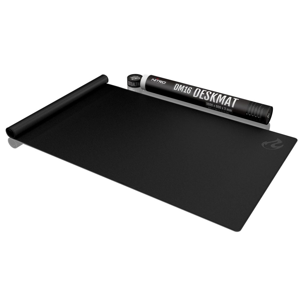 Nitro Concepts Gaming-Mauspad DM16 – 1'600 × 800 mm, Stoff, Gummi, gestickte Kanten, Schwarz