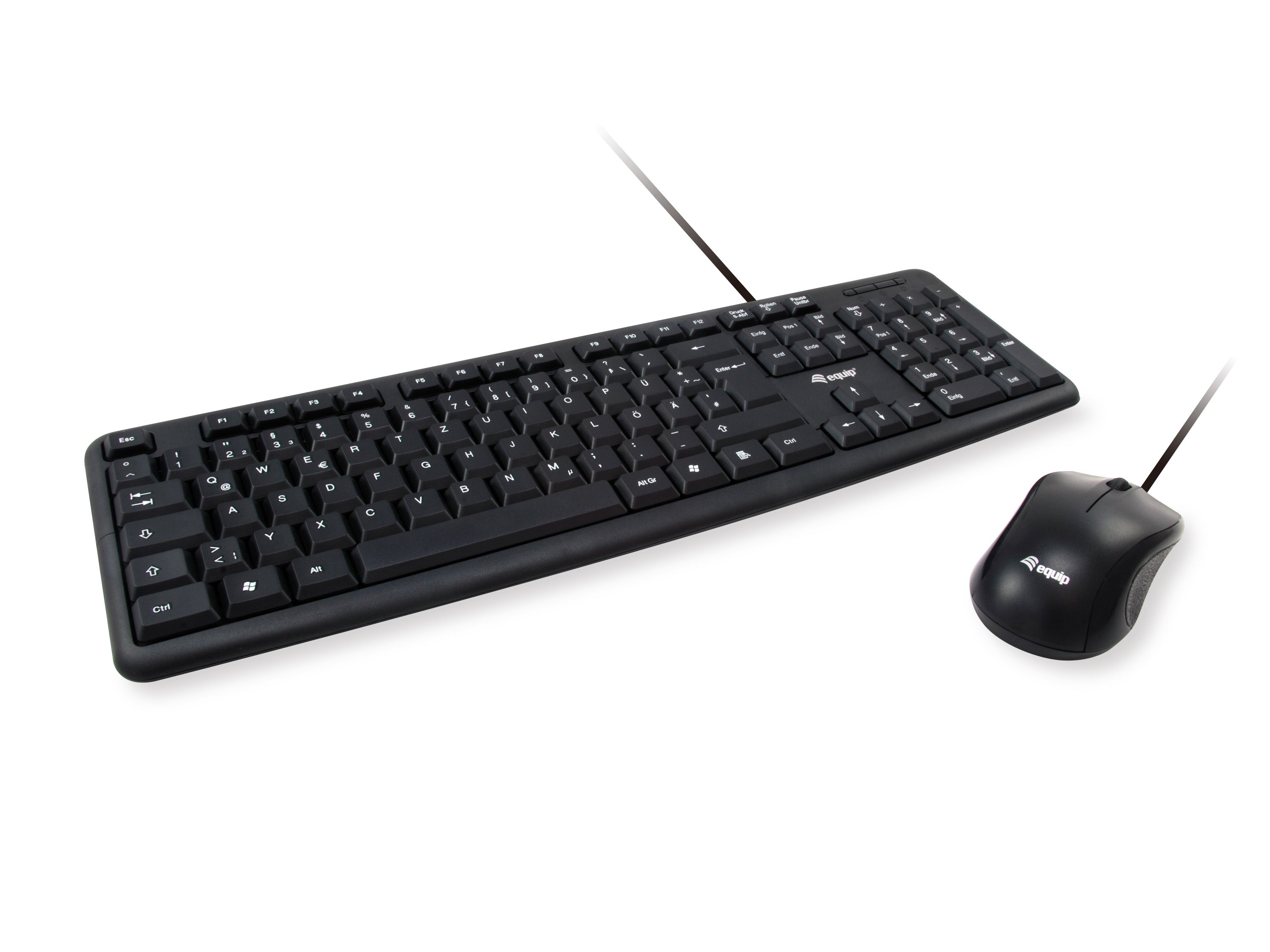 Equip 245200 – Tastatur-Maus-Set – 100% – kabelgebunden – USB – QWERTZ (DE) – schwarz