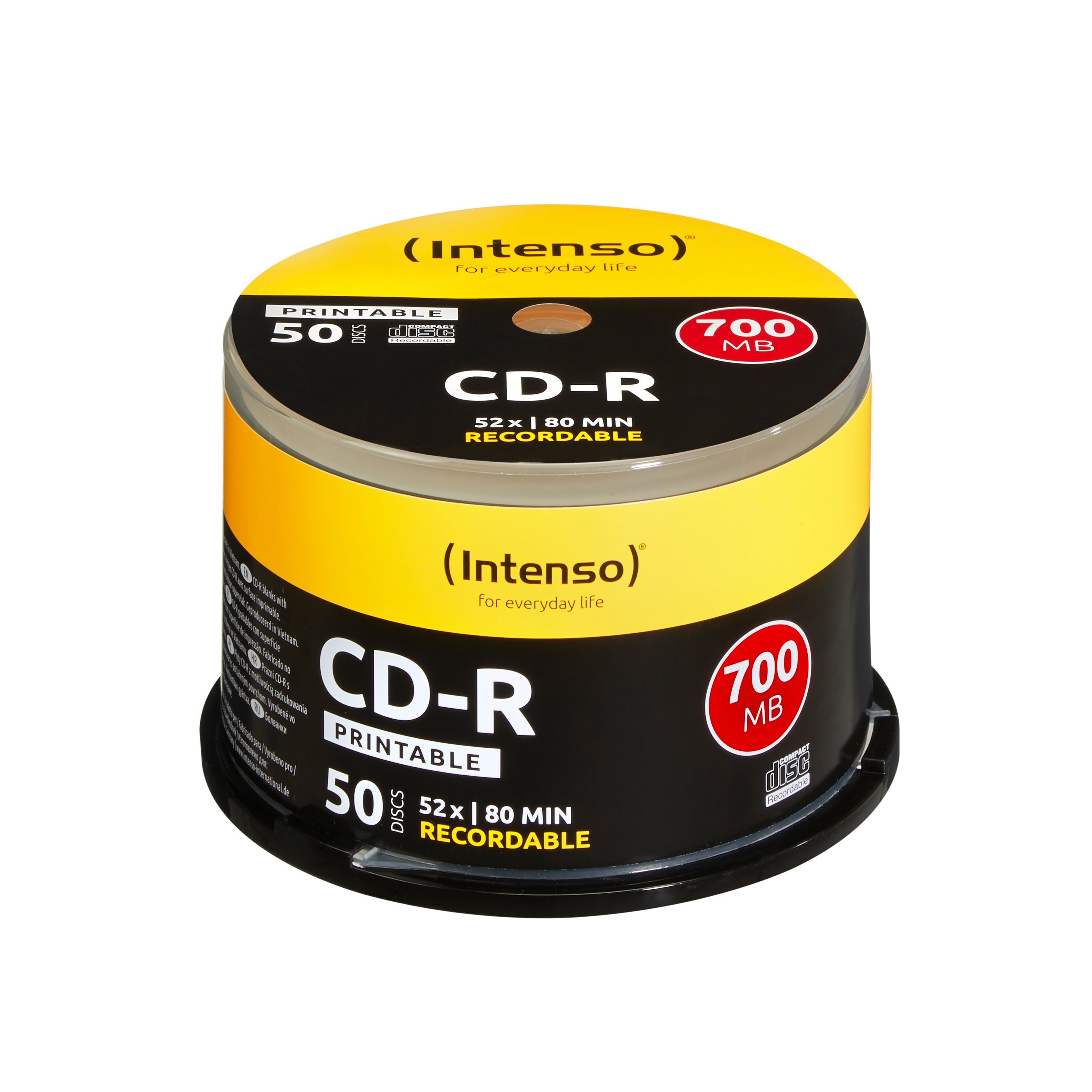 Intenso CD-R 700 MB – 52×, bedruckbar, 50er Pack