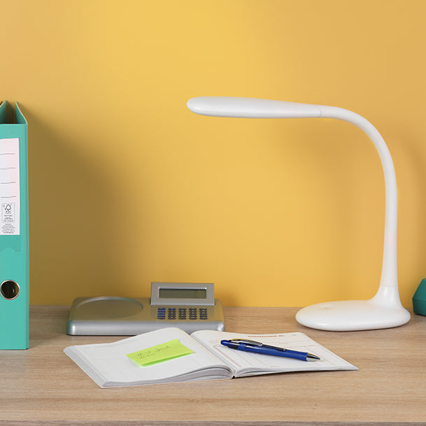 Unilux Tischleuchte Lucy – LED 6 W, 500 lm, 3200–5200 K, flexibler Arm – Weiss