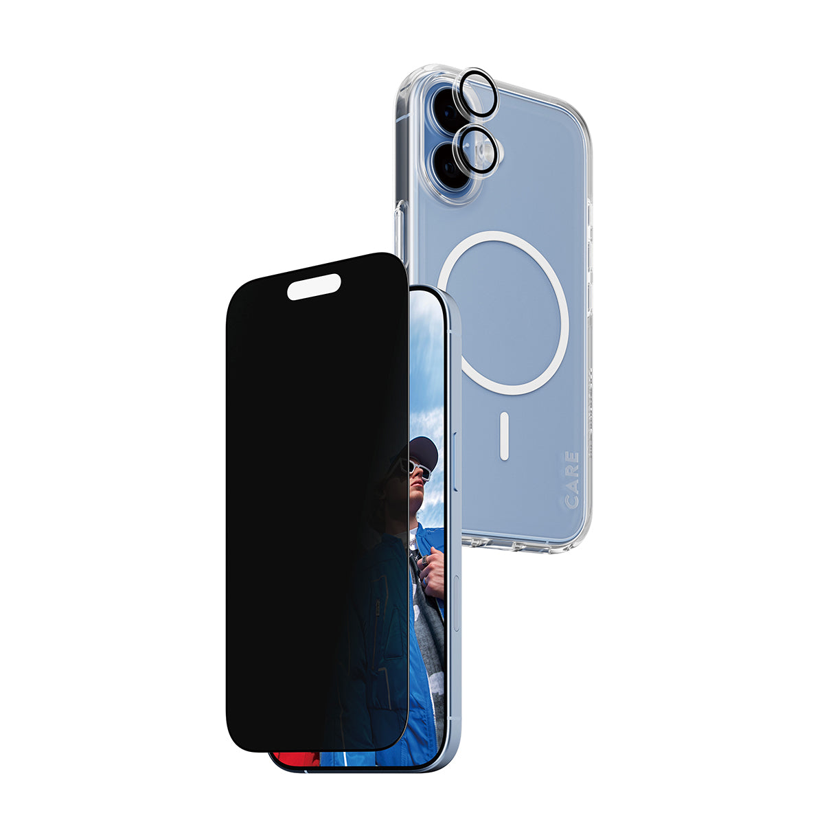 PanzerGlass Bildschirmschutzfolie CARE – für Apple iPhone 17 – Transparent – Privatsphäre-Filter