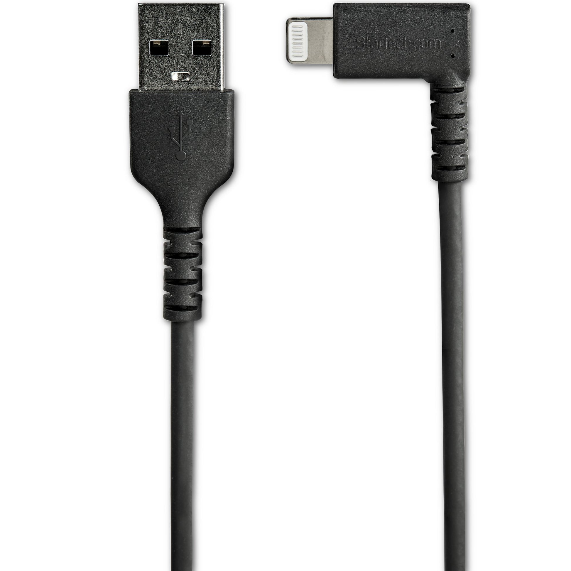 StarTech.com Kabel – Lightning auf USB-A 2 m, MFi zertifiziert, abgewinkelt, Schwarz – für iPhone/iPad