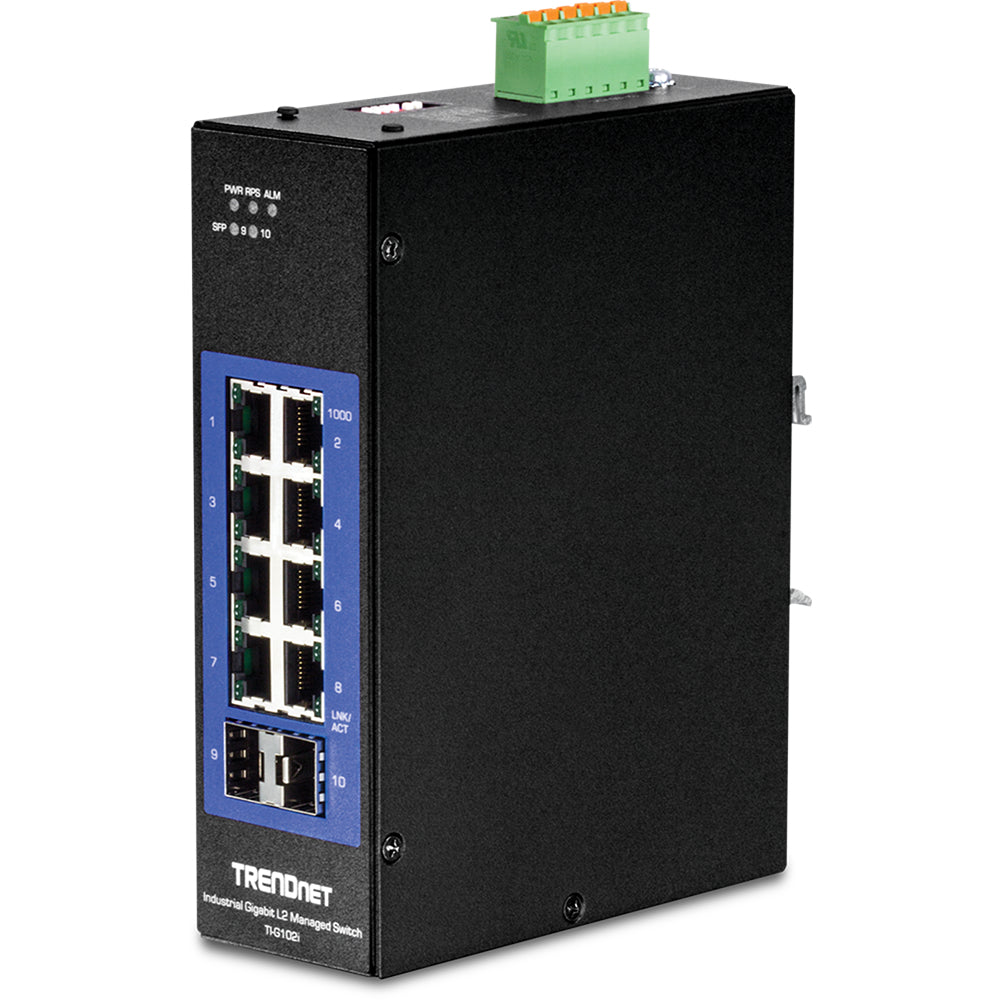 Trendnet TI-G102i – Verwalteter L2 Switch – 8× 1G, 2× SFP, DIN-Schiene