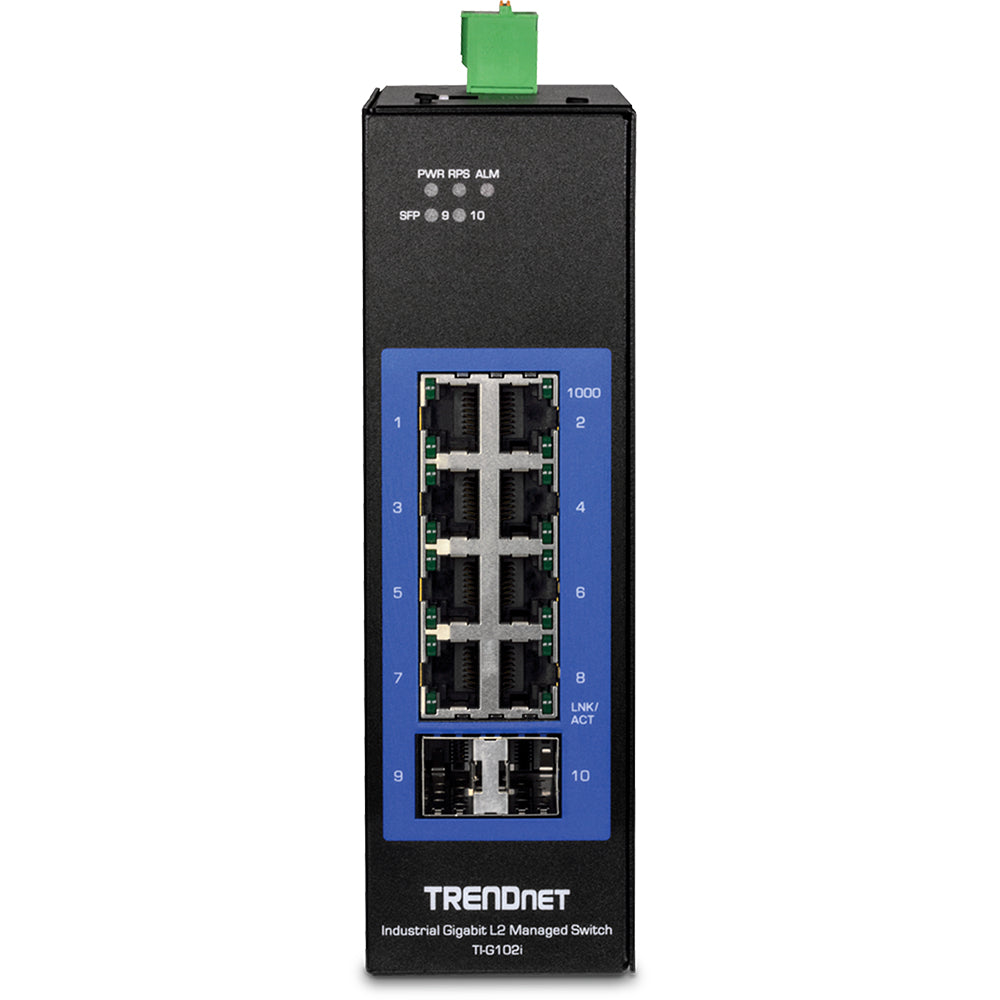 Trendnet TI-G102i – Verwalteter L2 Switch – 8× 1G, 2× SFP, DIN-Schiene