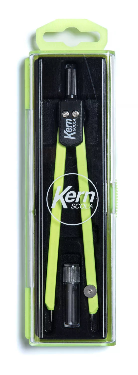 Kern Scola Zirkel – Länge 135 mm, max. Kreis-Ø 30 cm, mit Minendose, gelb