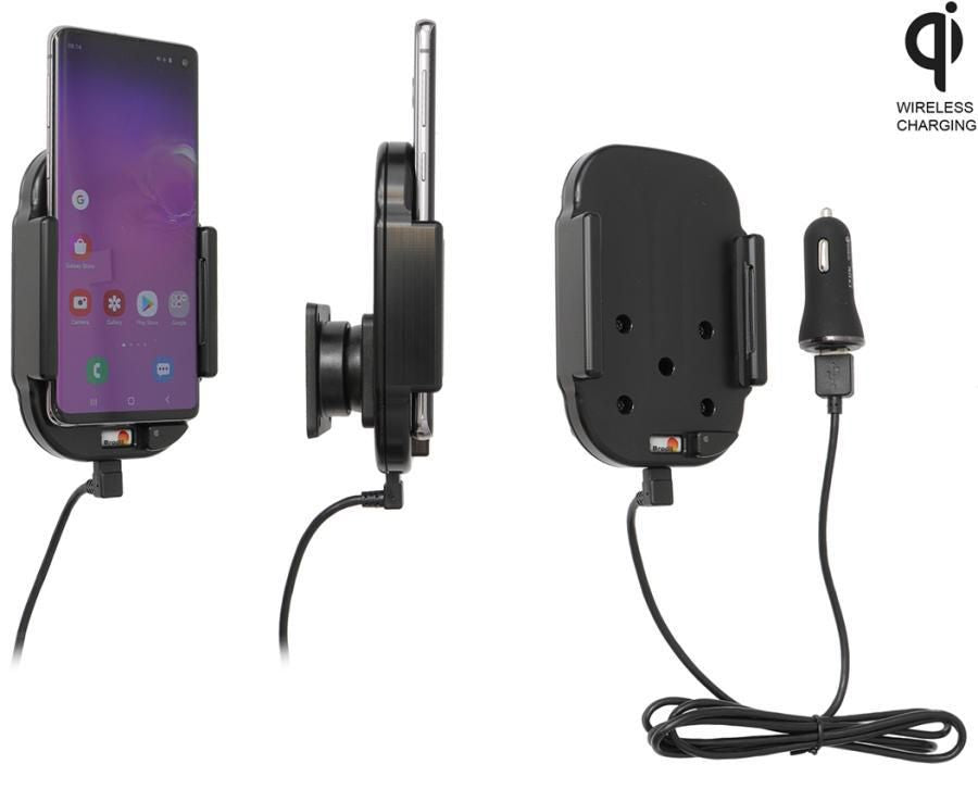 Brodit Qi Wireless Aktive Halterung – Auto-Ladehalterung – Kabellos (Qi), 2× USB-A, Schnellladung – Schwarz