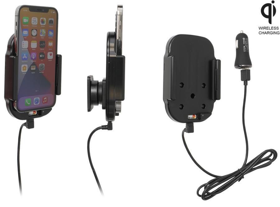 Brodit Auto-Ladehalterung – Qi, Quick Charge 3.0 – Klemmhalterung – für Apple iPhone 12, iPhone 12 Pro