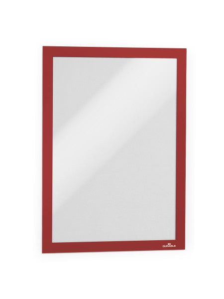 Durable DURAFRAME Selbstklebender Info-Rahmen – DIN A4 – Rot – 1er Pack