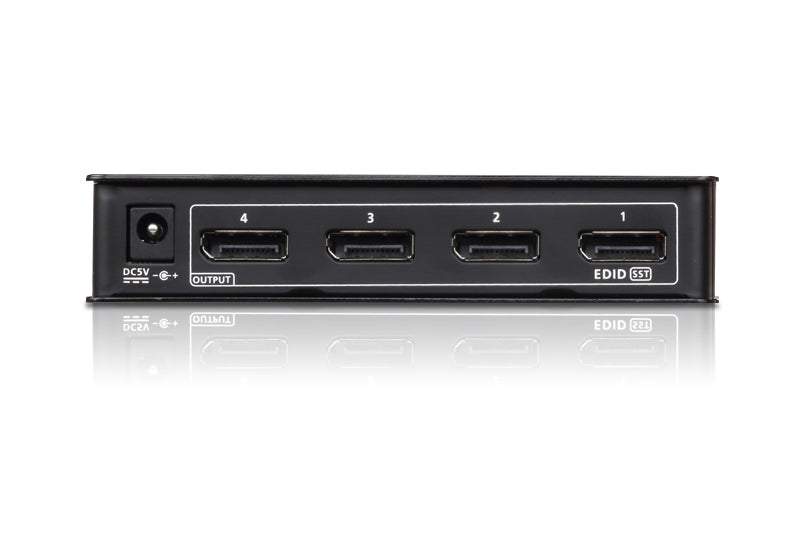 ATEN DisplayPort-Splitter – 4K UHD, 4× DisplayPort, DC-Anschluss – Schwarz, Metall