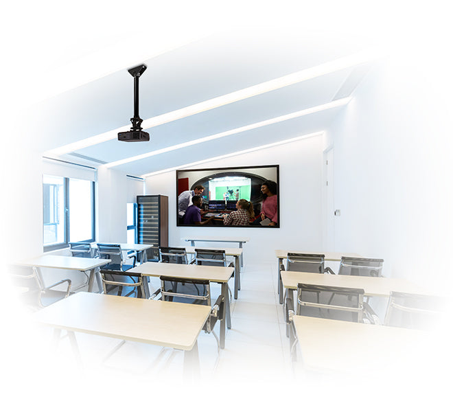 B-Tech Beamer-Deckenhalterung, H 200 cm, 25 kg, 360°, neigbar -13–13°, schwarz