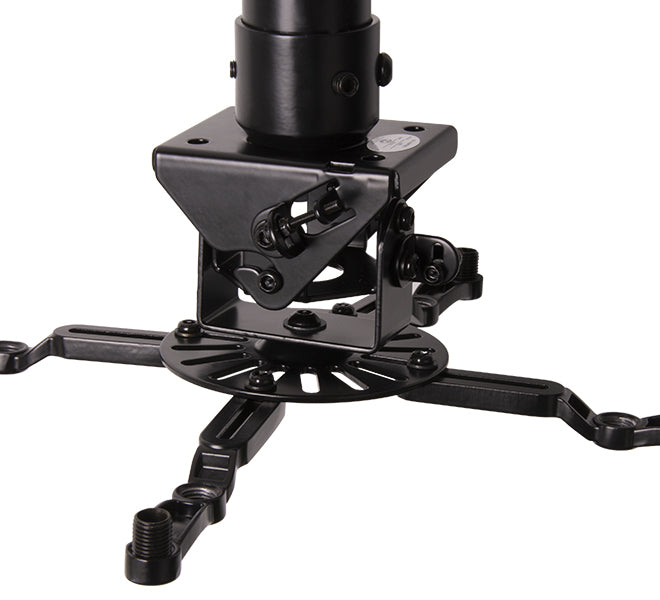 B-Tech BT899-AD – Beamer-Deckenhalterung, H 74,3–114,3 cm, 25 kg, schwenk-/neigbar, 360°, schwarz