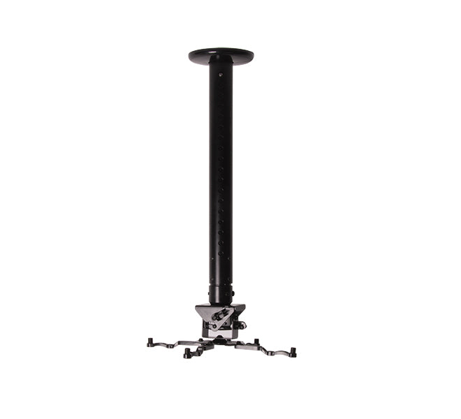 B-Tech BT899-AD – Beamer-Deckenhalterung, H 74,3–114,3 cm, 25 kg, schwenk-/neigbar, 360°, schwarz