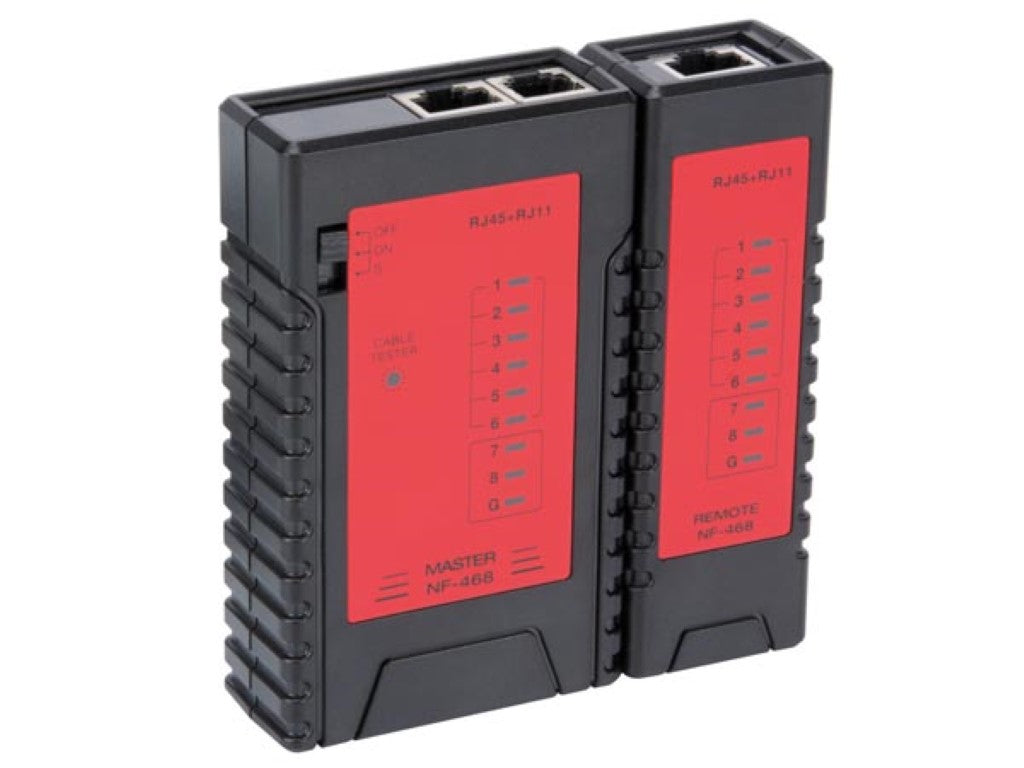 Velleman 416108 – Netzwerk-Kabeltester – RJ45, RJ12/RJ11/RJ10, Kabelfehleranalyse