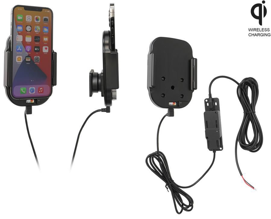 Brodit Auto-Halterung, kabelloses Laden, 360° drehbar – universal – Schwarz